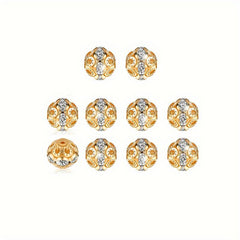 10pcs Circular Crystal Spacer Beads for Jewelry Making