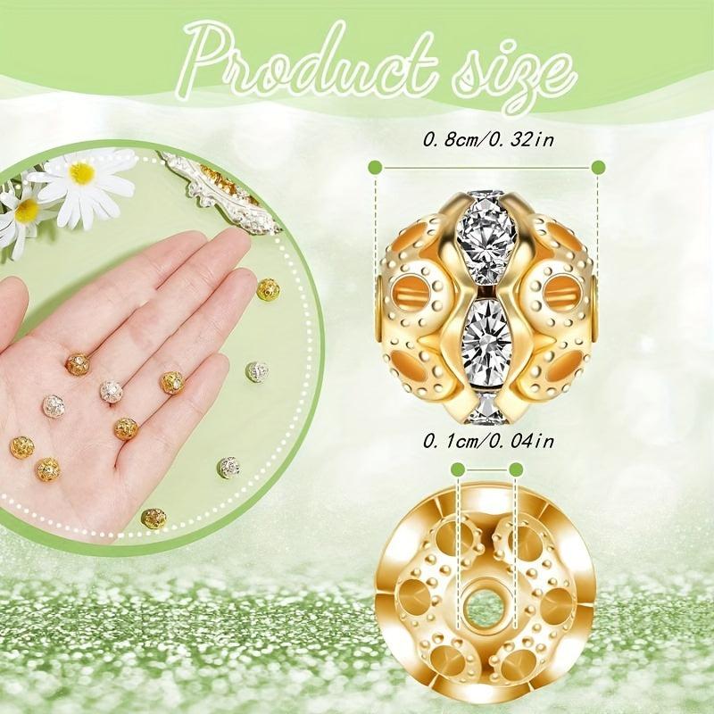 10pcs Circular Crystal Spacer Beads for Jewelry Making
