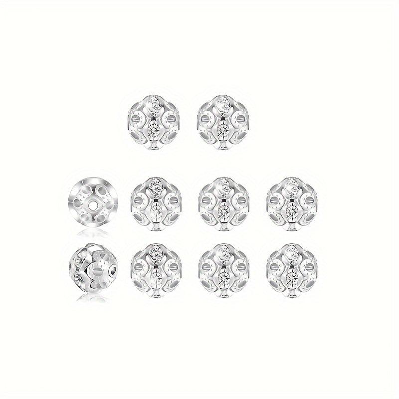 10pcs Circular Crystal Spacer Beads for Jewelry Making