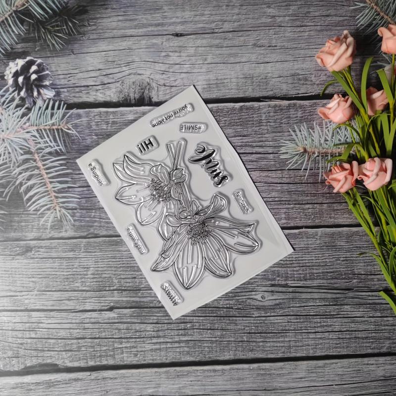 Flower Theme Stamp for DIY Hand Account Card Making