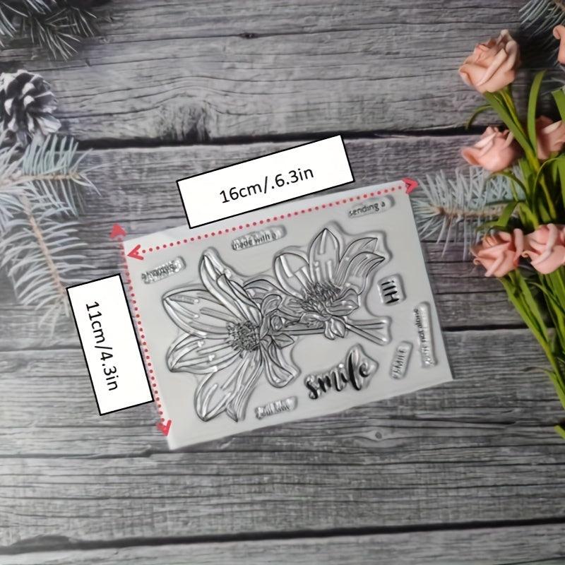 Flower Theme Stamp for DIY Hand Account Card Making