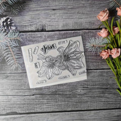 Flower Theme Stamp for DIY Hand Account Card Making