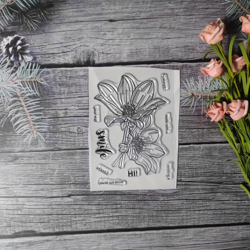 Flower Theme Stamp for DIY Hand Account Card Making
