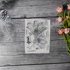 Flower Theme Stamp for DIY Hand Account Card Making