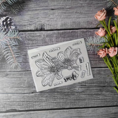 Flower Theme Stamp for DIY Hand Account Card Making