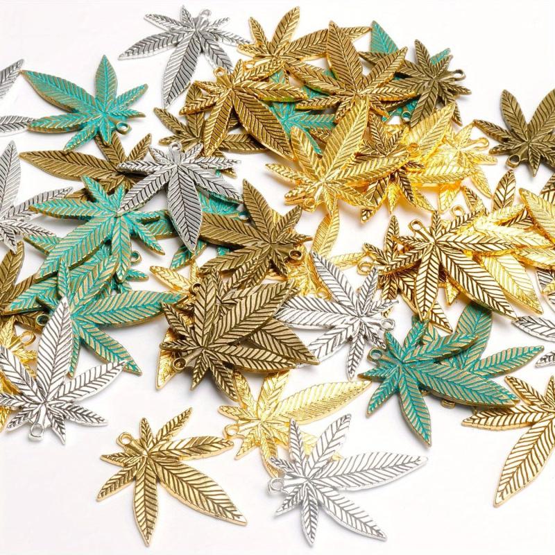 30pcs Maple Leaves Charms Pendants Vintage Alloy Tree Leaves DIY Jewelry
