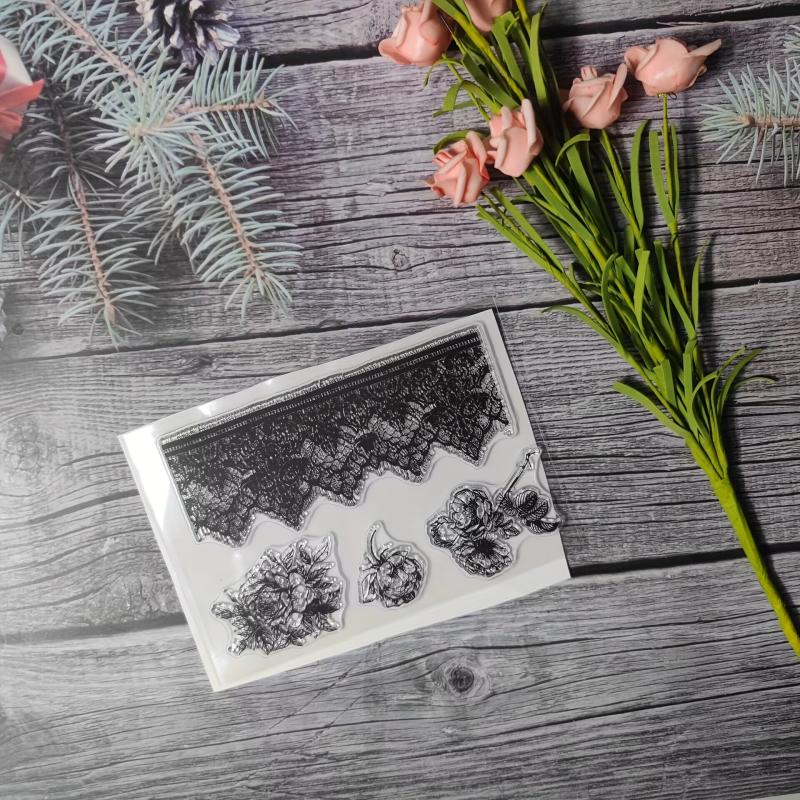 Flower Theme Stamp for DIY Hand Account Card Making