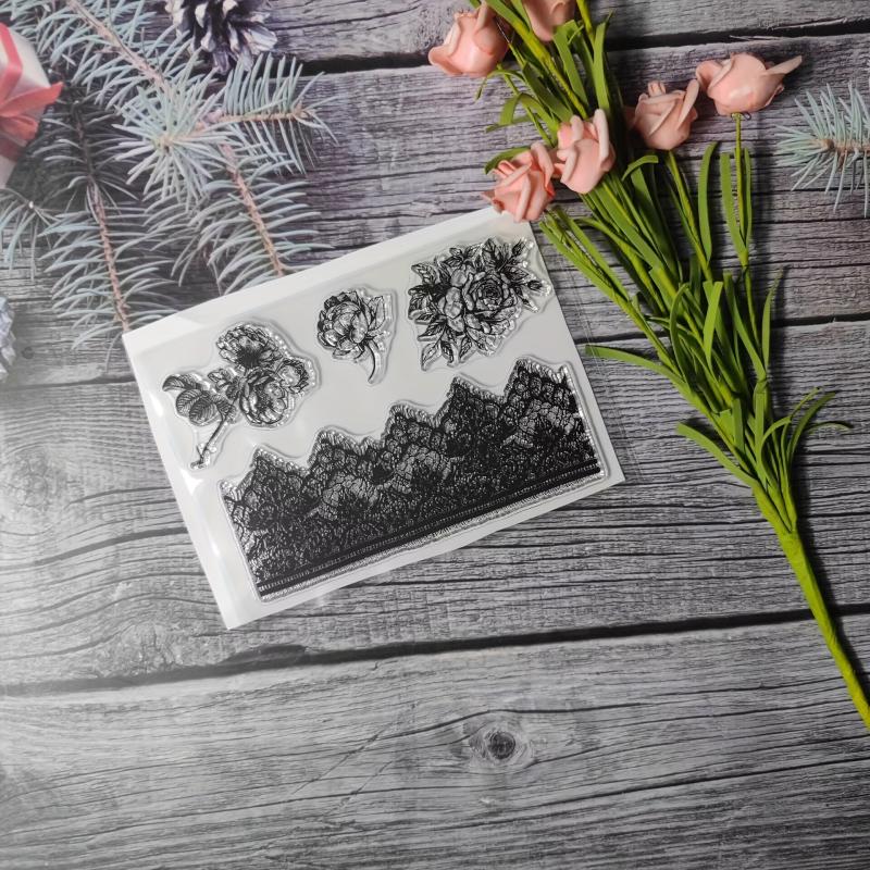Flower Theme Stamp for DIY Hand Account Card Making