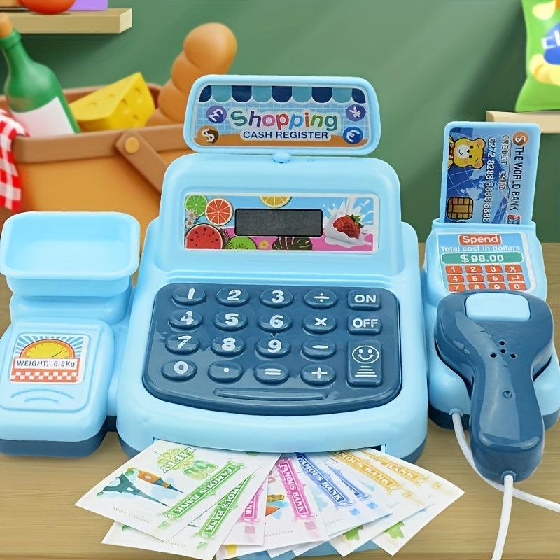 Supermarket Cash Register Toys Play House Toy with Scan Function Sound Light