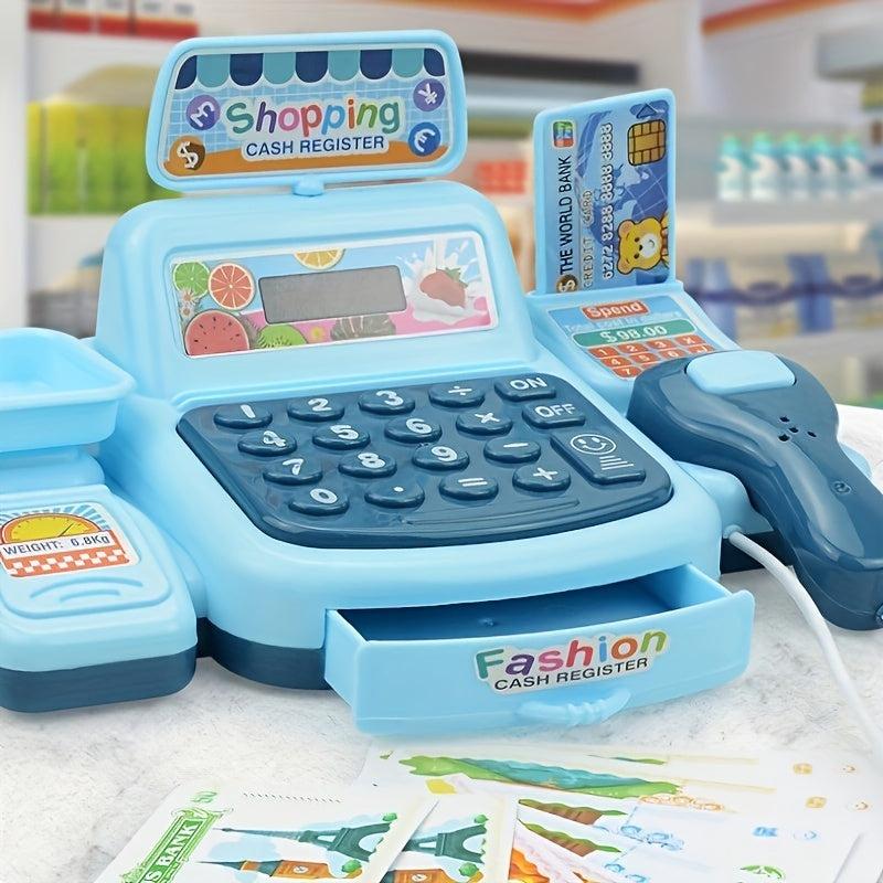 Supermarket Cash Register Toys Play House Toy with Scan Function Sound Light