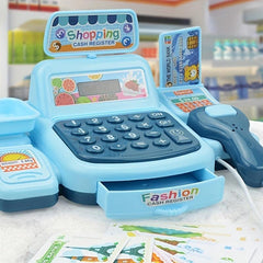 Supermarket Cash Register Toys Play House Toy with Scan Function Sound Light