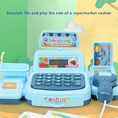 Supermarket Cash Register Toys Play House Toy with Scan Function Sound Light