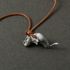 1pc 2pcs Cat Necklace Vintage Animal Copper Pendant For Lover Gift
