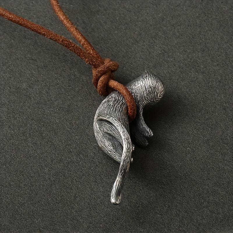 1pc 2pcs Cat Necklace Vintage Animal Copper Pendant For Lover Gift