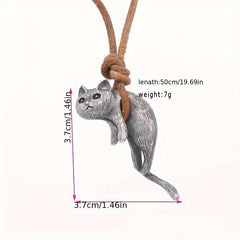 1pc 2pcs Cat Necklace Vintage Animal Copper Pendant For Lover Gift