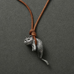 1pc 2pcs Cat Necklace Vintage Animal Copper Pendant For Lover Gift