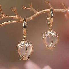 Opal Stone Tulip Flower Earrings for Women