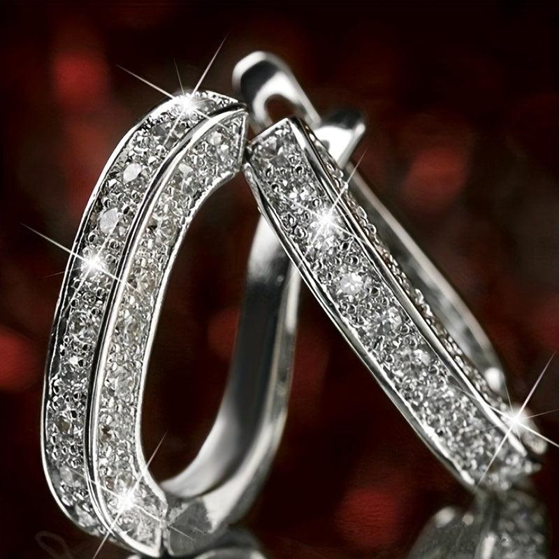 3 Sided Rhinestone Earrings Christmas Party Jewelry Gift For Women
