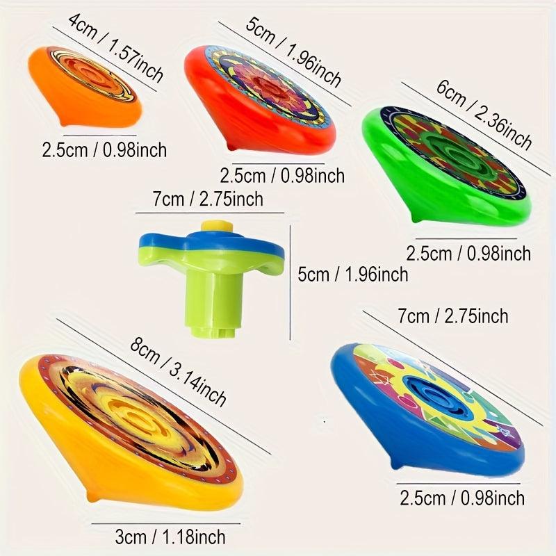5pcs Colorful Layer Spinning Tops Stackable Toys