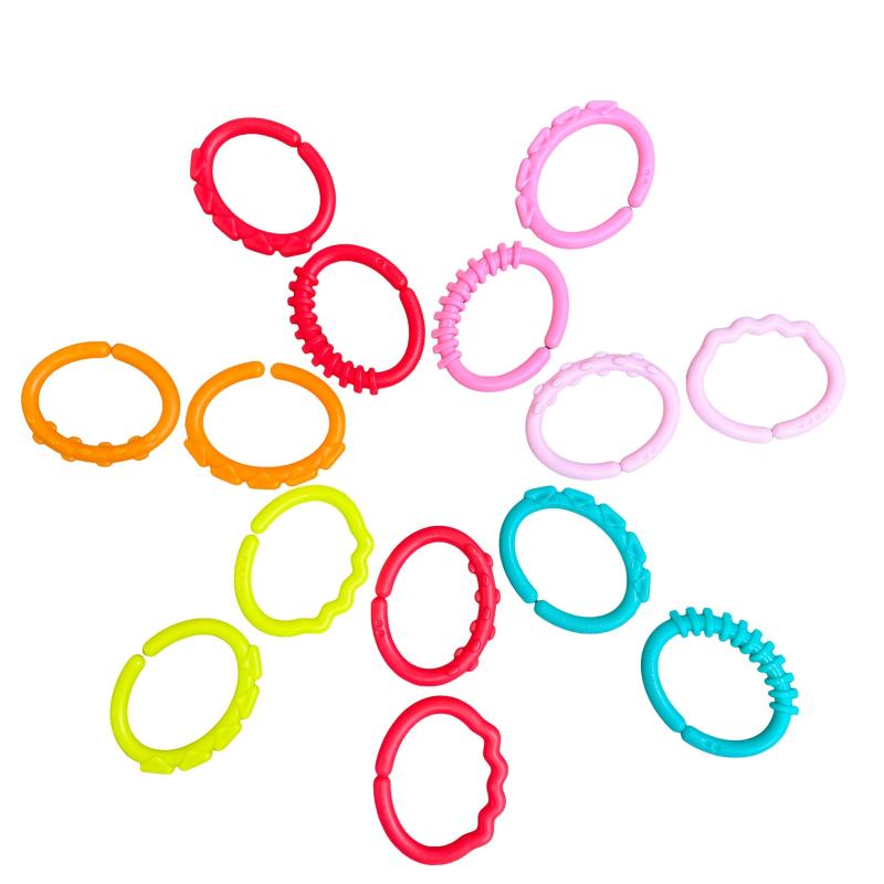 16 Pack Baby Rings Link Toys - Hanging Toys for Early Learning