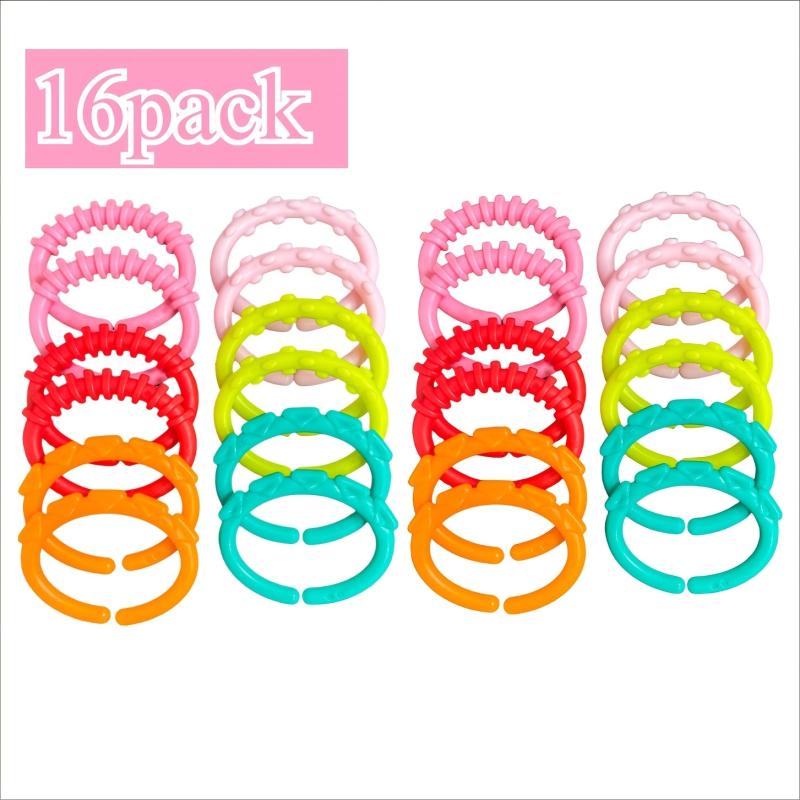 16 Pack Baby Rings Link Toys - Hanging Toys for Early Learning
