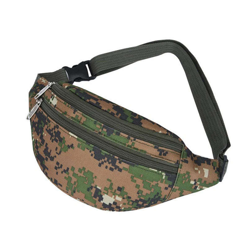 Camouflage Men Waist Pack Canvas Fanny Bag Hip Pouch Zipper Pocket