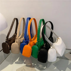 Women's Candy Bag PU Leather Shoulder Tote Handbag Purse