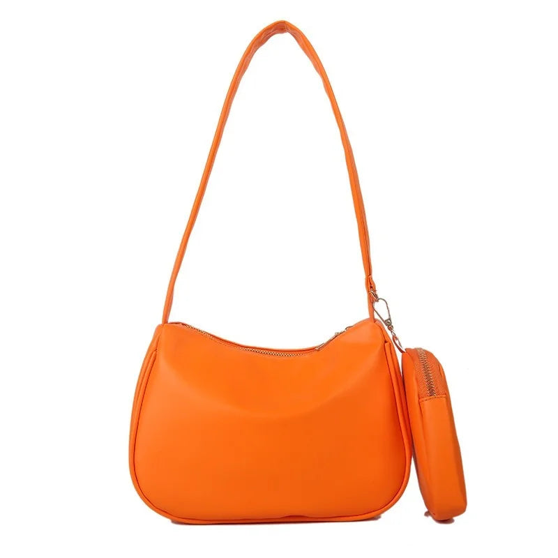 Women's Candy Bag PU Leather Tote Shoulder Handbag