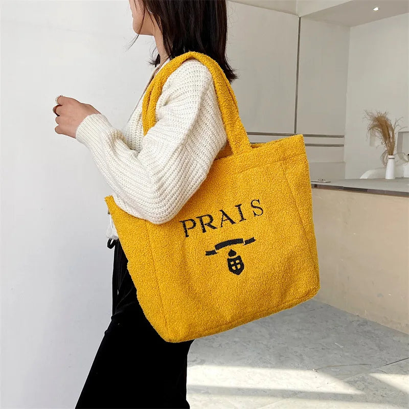Plush Women's Shoulder Bag Large Capacity Handbag