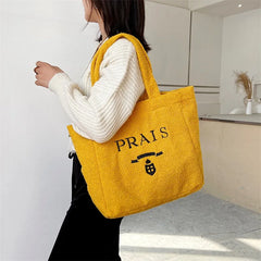 Plush Women's Shoulder Bag Large Capacity Handbag