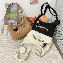 Embroidered Bear Canvas Clutch Purse Handbag
