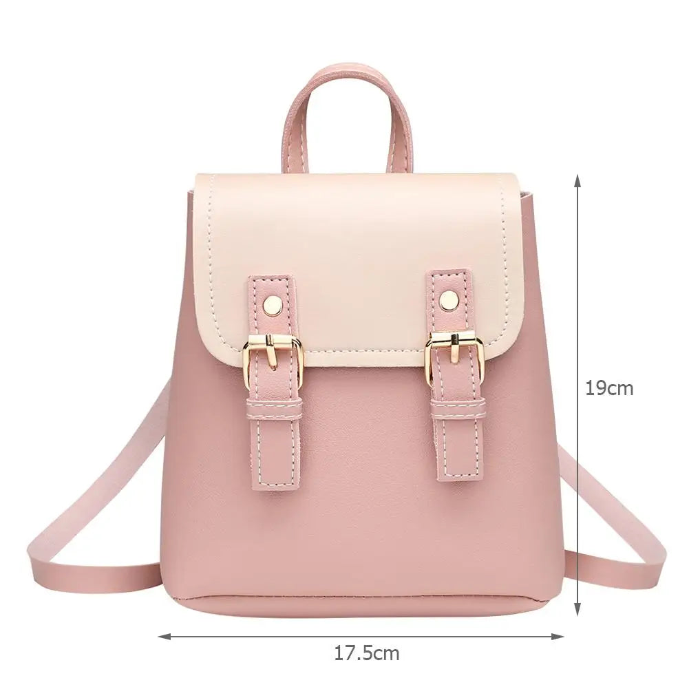 Candy Women Small Backpack Waterproof Splicing Hit Shoulder Bags School Bags