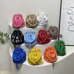 Candy Women's Handbags Drawstring Bucket Bag Shoulder Crossbody Tote