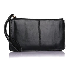 Candy Colors Bag Wristlet Oil Wax Leather Evening Clutch Wallet