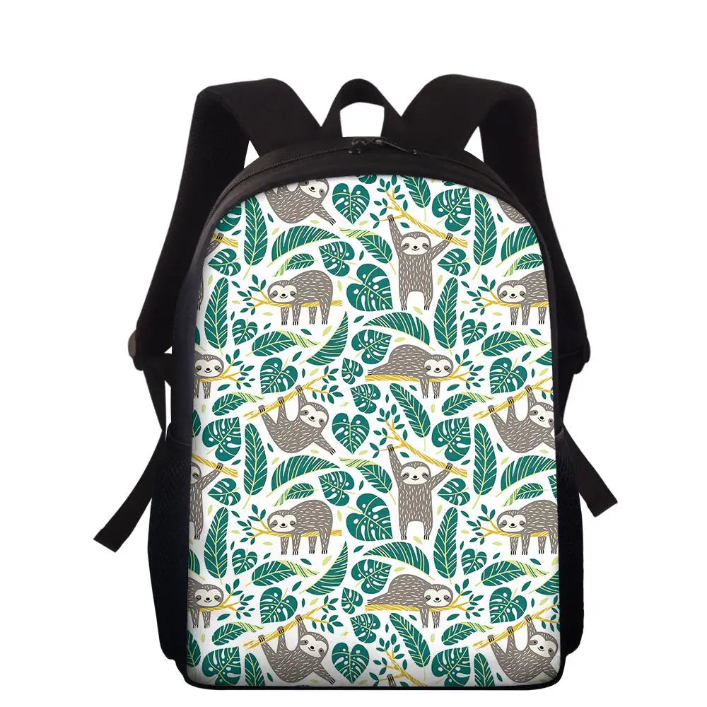 Cannabis Leaf School Bag Cartoon Sloth Students Book Daypack