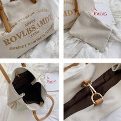 Canvas Large Capacity Shoulder Bag Clear Ladies Purses and Handbags