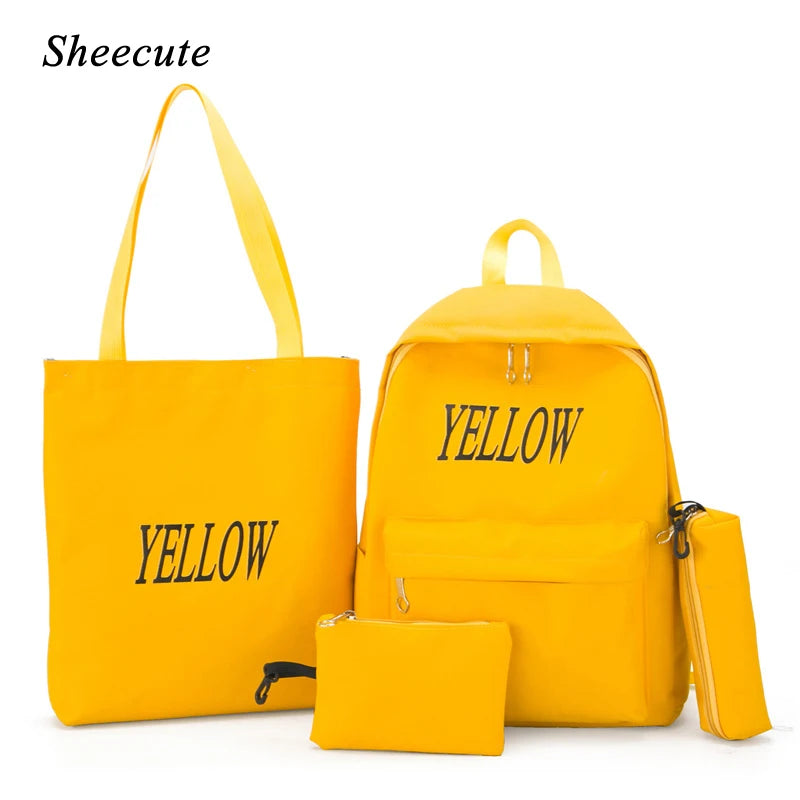 Girls Princess School Backpack Set 4pcs