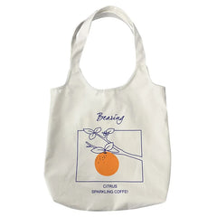 Orange Artistic Canvas Bag Female One Shoulder Janpanese College Student Ins Por