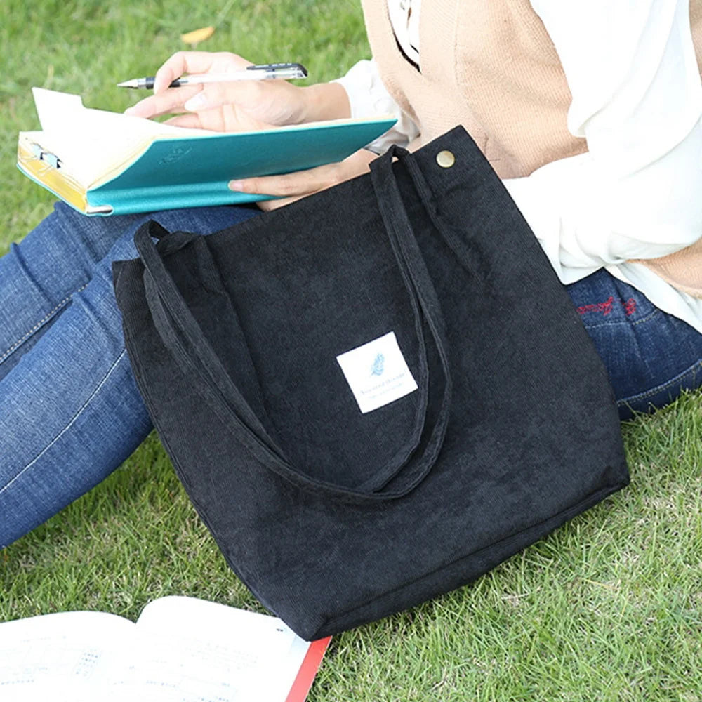 Corduroy Shoulder Bag for Women Outdoor Shopping Party Handbag