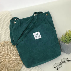 Corduroy Shoulder Bag for Women Outdoor Shopping Party Handbag