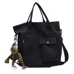 Canvas Shoulder Bag Large Capacity Shopper Tote Bag Casual Cross Body Bag Women
