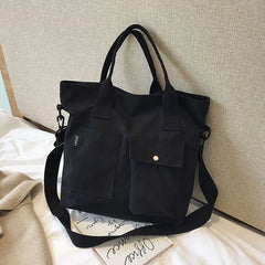 Canvas Shoulder Bag Large Capacity Shopper Tote Bag Casual Cross Body Bag Women