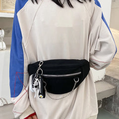 Canvas Chest Bag for Women Casual Belt Bags High Waist Pack