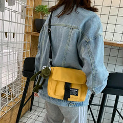 Canvas Crossbody Bag for Girls Small Handbag Shoulder Bag Casual Satchel