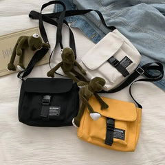 Canvas Crossbody Bag for Girls Small Handbag Shoulder Bag Casual Satchel