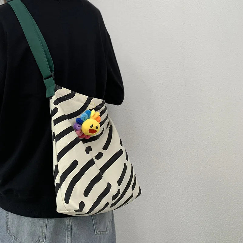 Canvas Printing Womens Messenger Bag Beach Shoulder Shopping Bags
