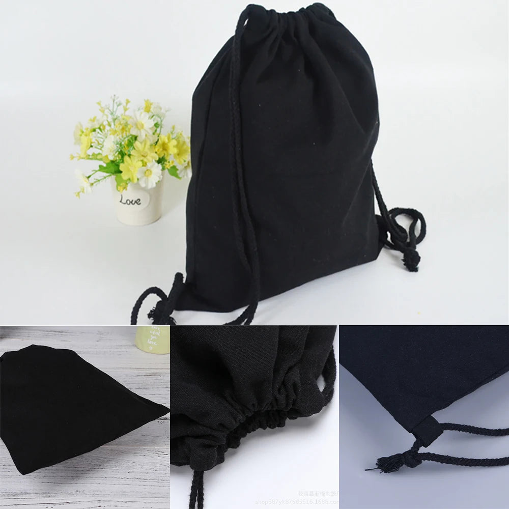 Canvas Drawstring Backpack Gym Bag Mushroom Pattern String Shoulders