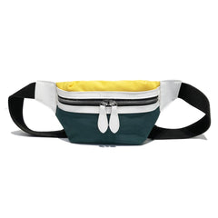 Canvas Fanny Pack Waist Bag for Women Contrast Chest Phone Pouch Belly Bag