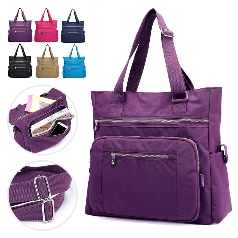 Canvas Shoulder Bag Women's Leisure Messenger High Capacity Waterproof Crossbody