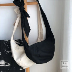 Canvas Handbags Tie Hobos Shoulder Bag Women Crossbody Bags Ladies